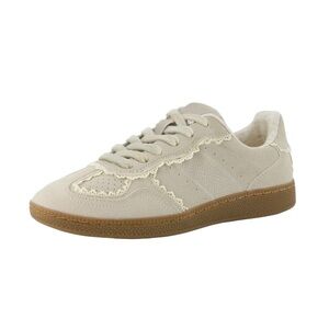 Cushionaire Belinda Retro Sneaker Lace Detail Size 8.5 Feminine Cream Ivory